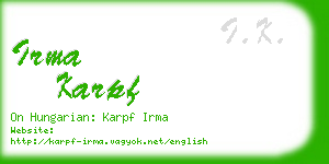 irma karpf business card